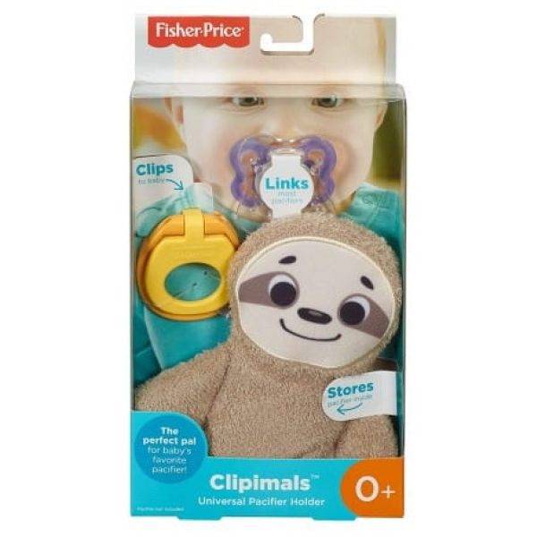 clipimals universal pacifier holder sloth