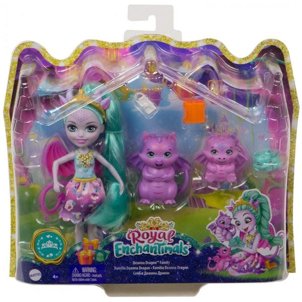 enchantimals royals koukla kai oikogeneia drakoi