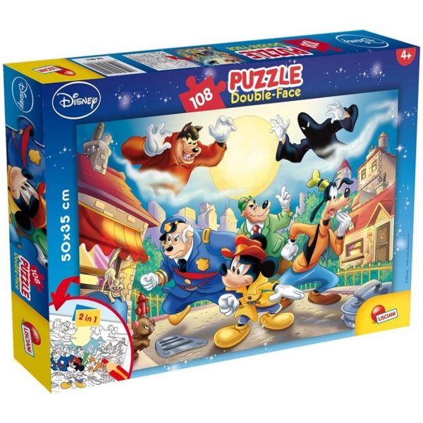 lisciani παζλ double face mickey detective τεμ