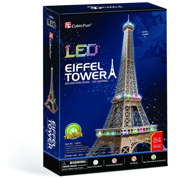 cubicfun d pazl eiffel tower me led tem